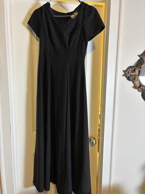Black Formal Dress 4 Beaded Bodice Floor Length Evening Pageant USA Melisma